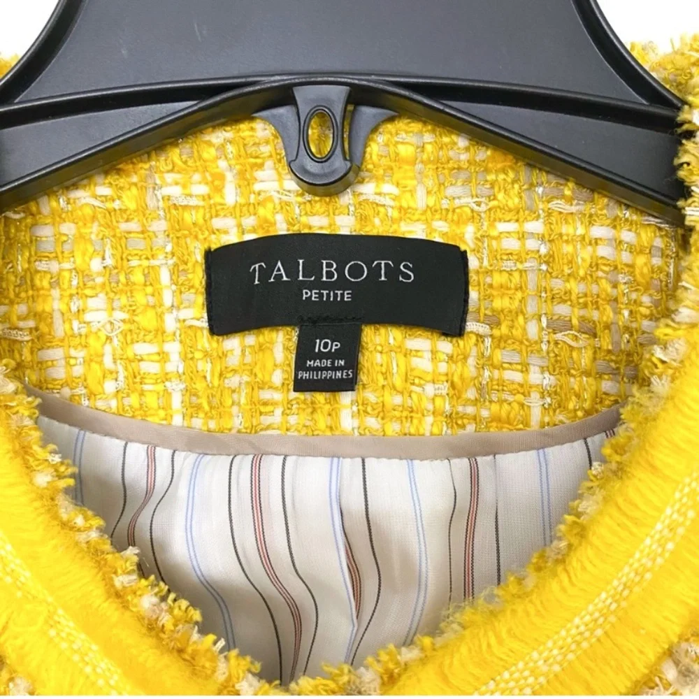 🎉Host Pick🎉 NWOT - Yellow Tweed Blazer - Petite - Picture 3 of 5